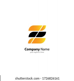 letter e logo concept with white background