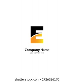 letter e logo concept with white background