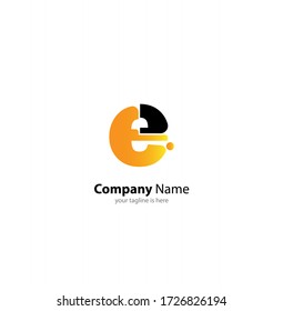 letter e logo concept with white background