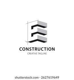 Logotipo da letra E para a empresa de construção e arquitetura. modelo de propriedade ilustração vetorial para a sua marca.
