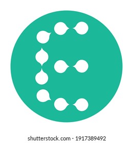 Carta E y diseño de logotipos para la tecnología de bio