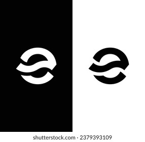 Diseño del logotipo de la letra E. Logo en blanco y negro. Usable para logotipos de empresas. Plantilla de diseño de logotipos de vectores planos