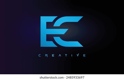 Letter E logo design creative custom clean two alphabet logo
