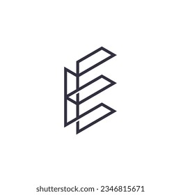 Letter E logo design element with modern concept style