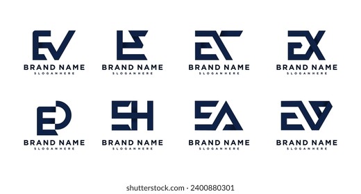 Letter E logo design element vector icon idea with creative concept style