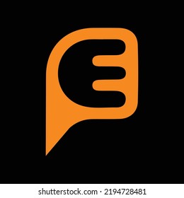 Letter E Logo Design in Message Bubble