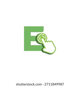 Letter E Logo-Design auf Touchscreen-Vektorvorlage