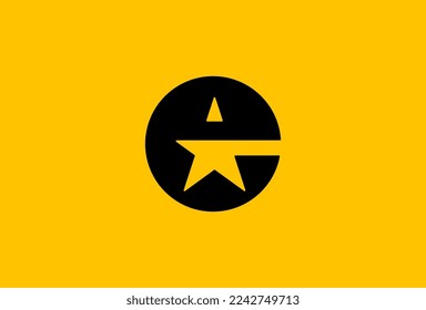 letter E logo design, letter E with Star combination flat design logo template element, vector illustration