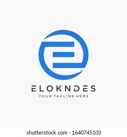 letter E logo design with swoosh element . Creative Cut Design Vector Illustration. The logo can be used for business consulting and financial companies. -vector