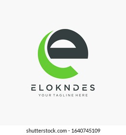 letter E logo design with swoosh element . Creative Cut Design Vector Illustration. The logo can be used for business consulting and financial companies. -vector