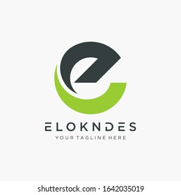 letter E logo design with swoosh element . Creative Cut Design Vector Illustration. The logo can be used for business consulting and financial companies. -vector