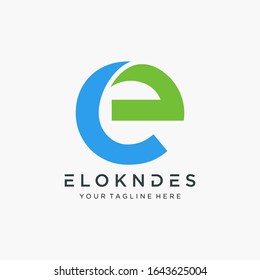 letter E logo design with swoosh element . Creative Cut Design Vector Illustration. The logo can be used for business consulting and financial companies. -vector