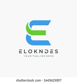letter E logo design with swoosh element . Creative Cut Design Vector Illustration. The logo can be used for business consulting and financial companies. -vector