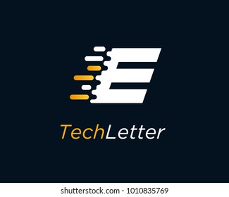 Letter E Logo Design Template With Fast Speed