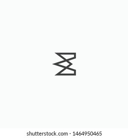 Letter E logo design Template. Abstract, Line - Vector