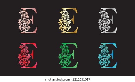 Letter E logo design template. Creative modern trendy y typography and colorful gradient