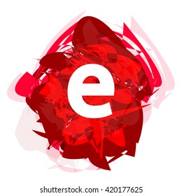 Letter E, logo design template element, little letter on red abstract, font style, vector illustration