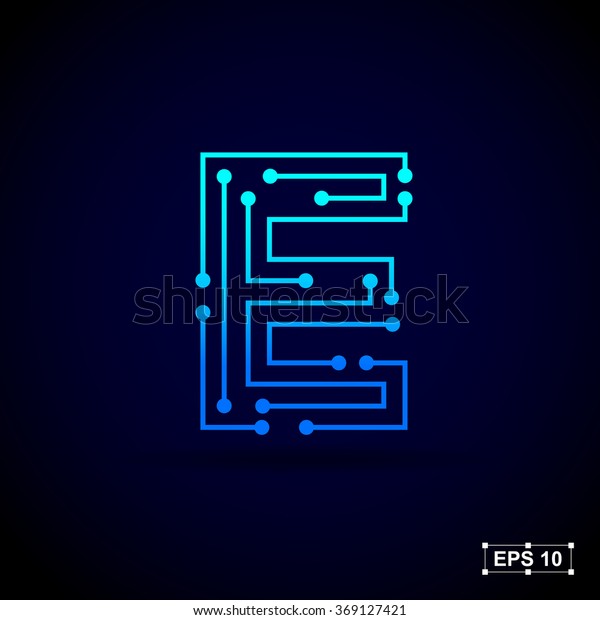 Letter E logo design\
template,Technology abstract dot connection cross vector logo icon\
circle logotype