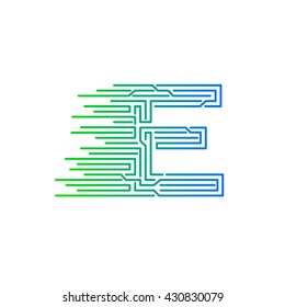 Letter E logo design template,technology,electronics,digital,logotype