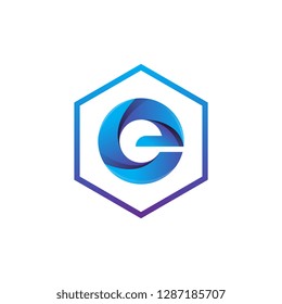 Letter E Logo design vector template. for business Technology Media Symbol or slogan Logotype concept icon trendy. - Vector