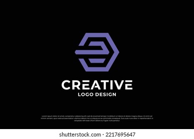 Letter E logo design vector. Initial letter E logo inspiration, Creative E symbol logo business.