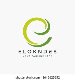 letter E logo design with wave element . Creative Cut Design Vector Illustration. The logo can be used for business consulting and financial companies. -vector