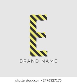 letter E logo, divider color design. Alphabet E for energy labels, rock and more