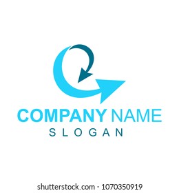 Letter e Logo, Double Arrow Logo Template