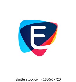 Letter E logo in dynamic triangle intersection shape. Vector icon perfect for sport labels, delivery posters and vibrant identity, etc.