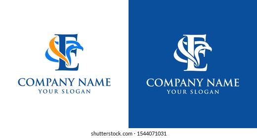 a letter E logo with eagle, business logo, letter logo