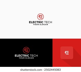 letter E logo electricity symbol,