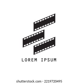 Logo de la letra E y rollo de película