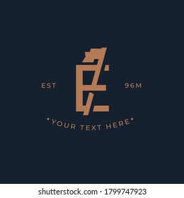 Letter E logo with flag. creative minimal monogram symbol. Universal elegant vector sign design. Premium business logotype. Graphic alphabet symbol for corporate business identity