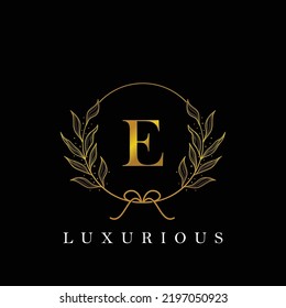 letter E logo floral logo design. logo for women beauty salon massage cosmetic or spa brand