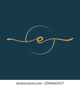 Letter E Logo - Handwritten Signature Logo