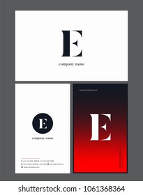 Letter E Logo icon with business card vector template.
