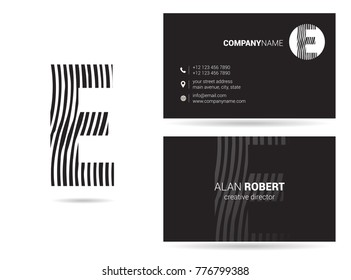 Letter E Logo Icon with Business Card Template Vector.
