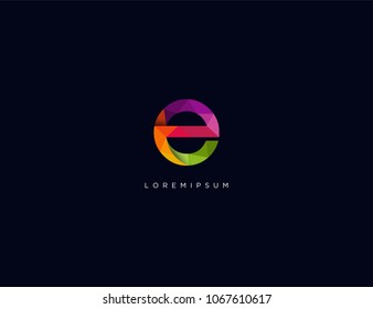 Letter E Logo Icon. colorful logo design template