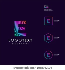 Letter E logo icon design template elements