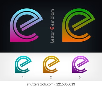 Letter E logo icon design typography template elements, ABC concept type as logotype, Leters of the alphabet, Vector illustration