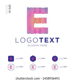 Letter E logo icon design template elements