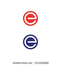 Letter E logo icon design template elements. Red and blue - Vector