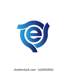 Letter E logo icon design template elements. Vector color sign.Circle shape symbol,Letter E capital logo design