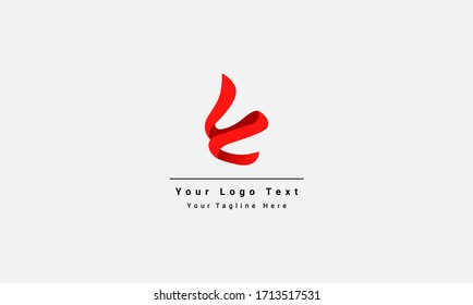 Elementos de plantilla de diseño de icono de logotipo de carta E. Signo de color del vector. Vector de diseño de letra E con color rojo.