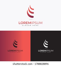 letter e logo icon design template elements