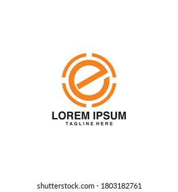 Letter E logo icon design template elements
