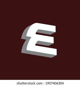 Letter E Logo Icon Design With 3d Style Vector Illustration.