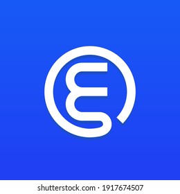 Plantilla de elemento de diseño de icono de logotipo de carta E