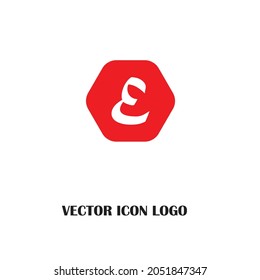 Letter E logo icon design template elements. RED