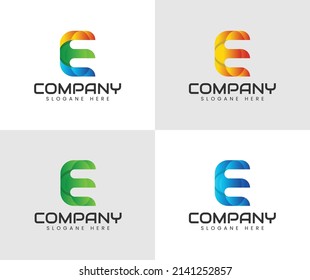 Letter e logo icon design template 